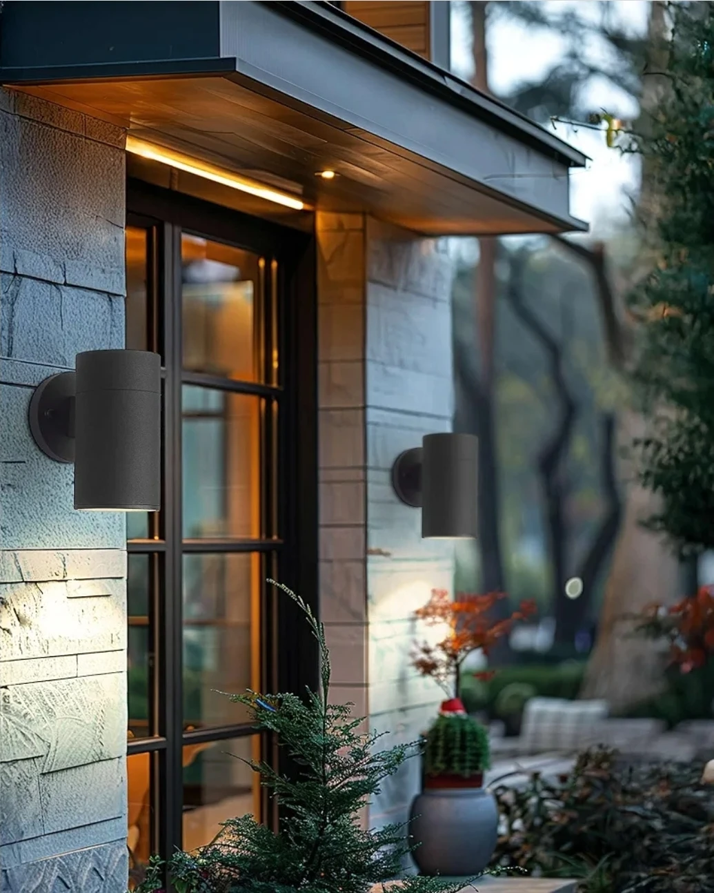 Ken & Ricky Black Outdoor Cylinder Wall Light -NEW - photo 4
