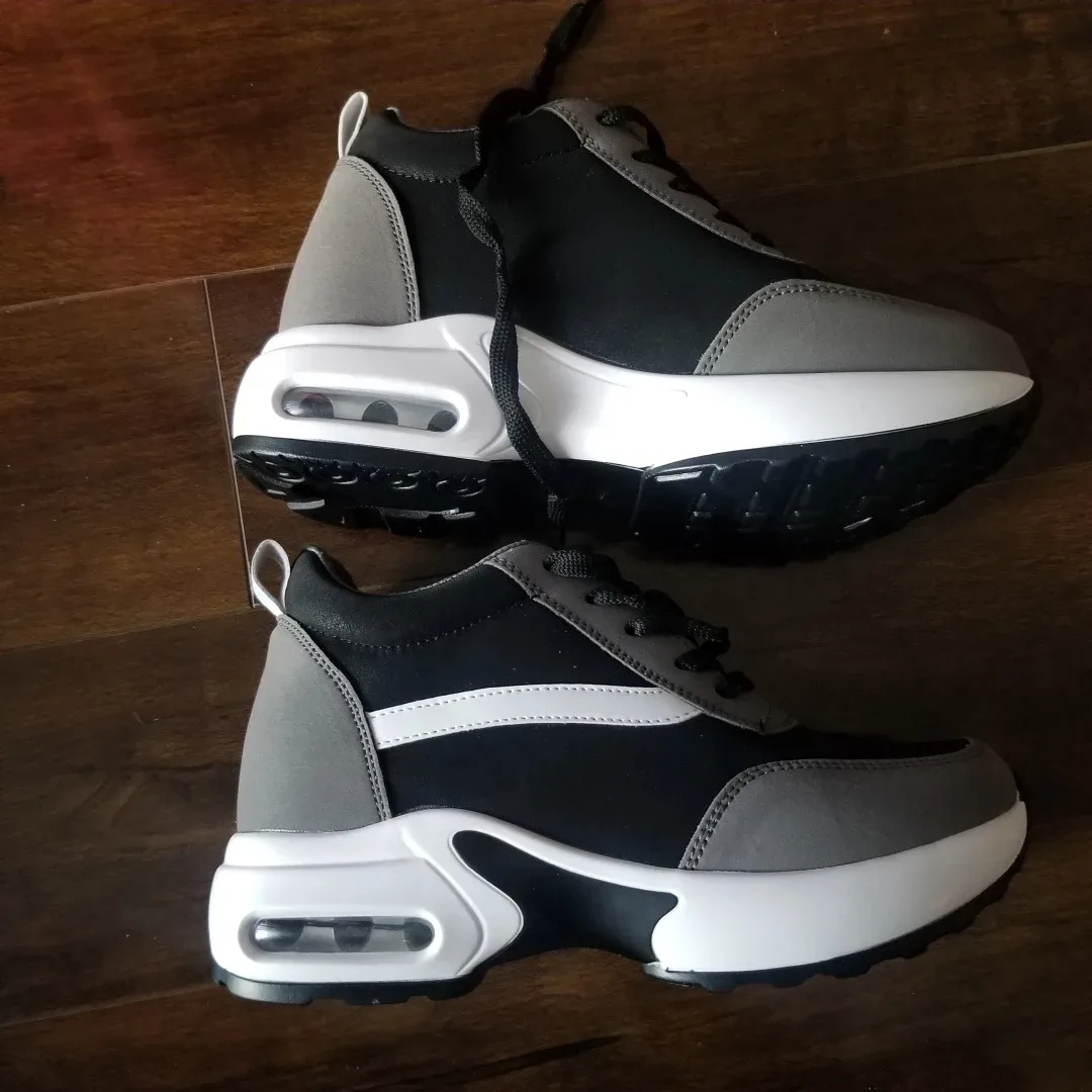 Platform Sneakers - Black, Grey, & White