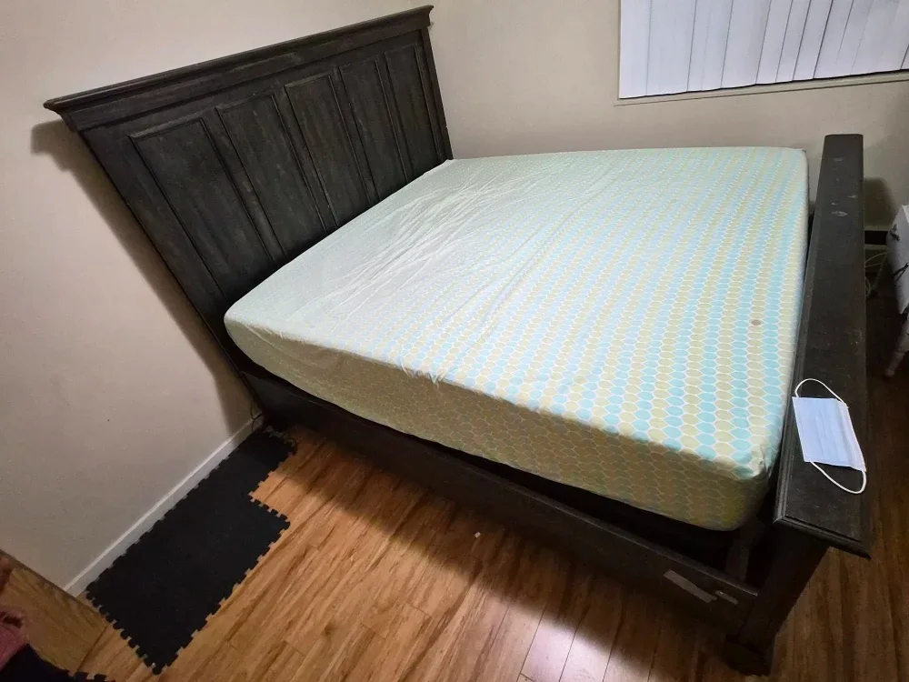 Queen Size Bed Frame - Dark Wood image indicator(2)