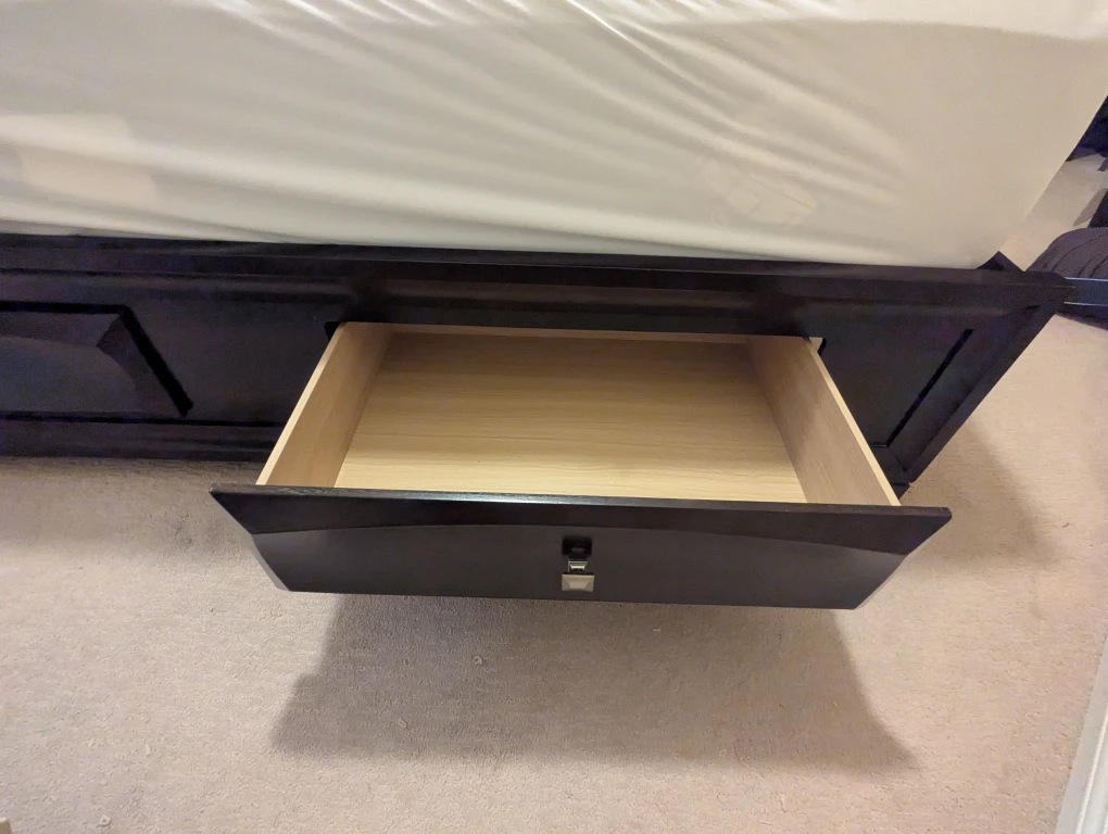 Dark Brown King Size Bed Frame with Drawers - photo 3