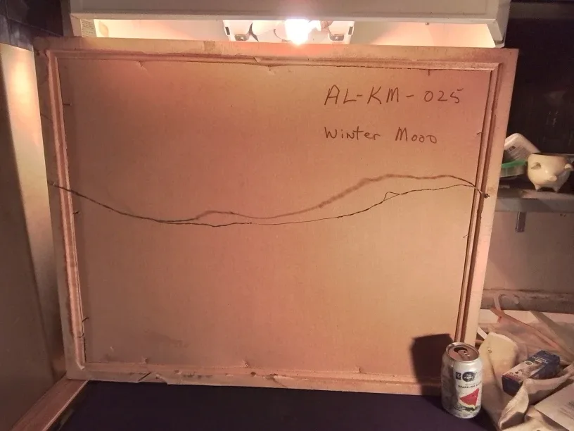 Framed  Original Watercolor Painting Winter Mood Signed image indicator(9)