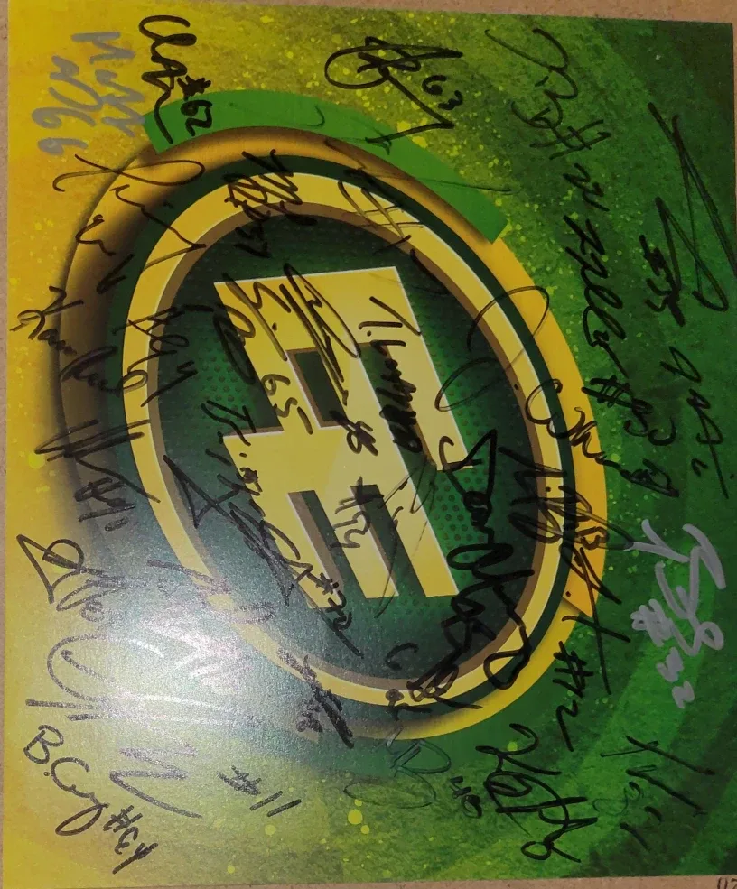 2015 Edmonton Eskimos gray cup offensive and defensive signature