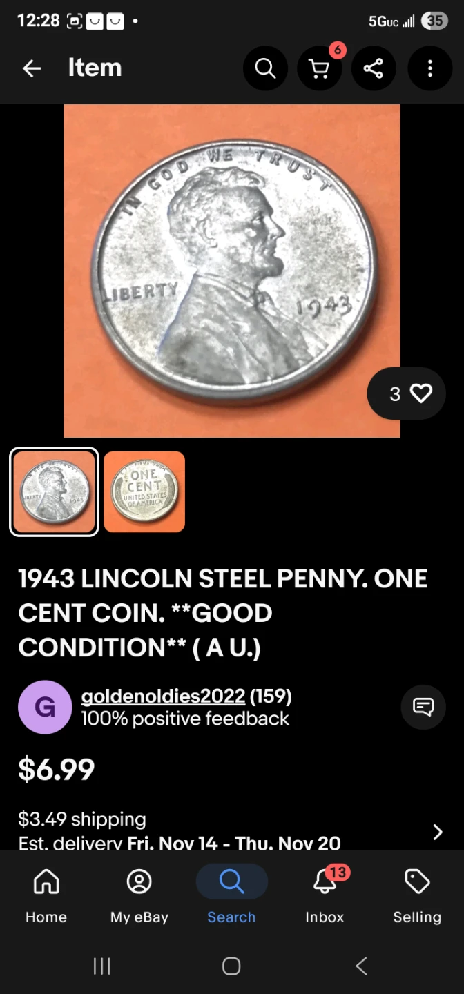 1943 Lincoln Steel Penny - photo 3