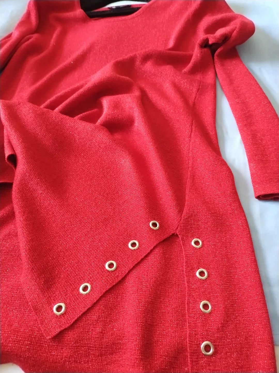 🥕Lily Morgan Red Metallic Top - Size M/M image indicator(4)