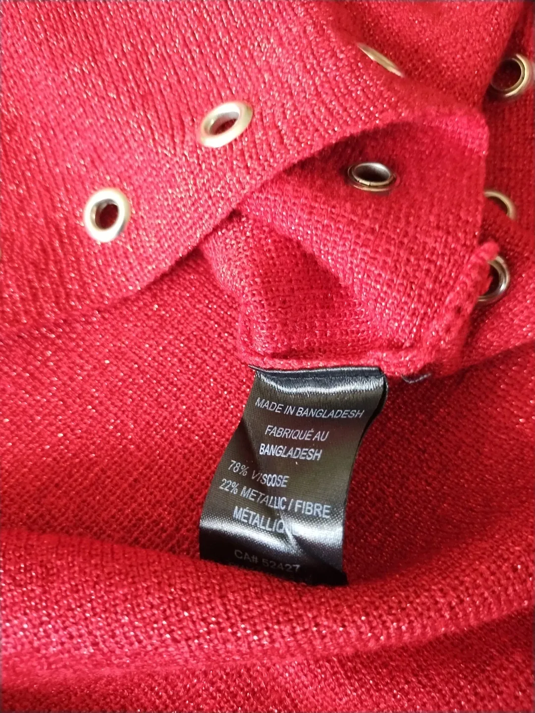 🥕Lily Morgan Red Metallic Top - Size M/M image indicator(5)