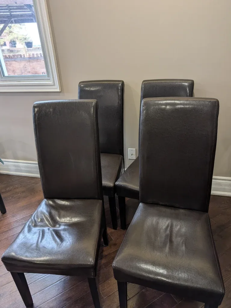 Brown Leather Dining Chair