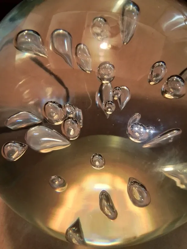 Modernist & Large Clear Controlled Bubbles Art Glass Ball 8" image indicator(7)