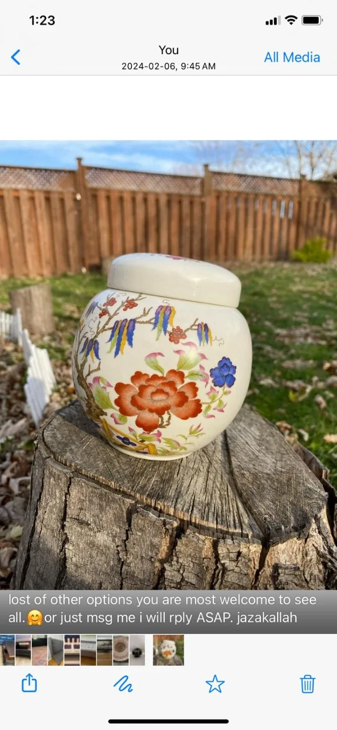 Floral Ceramic Jar with Lid