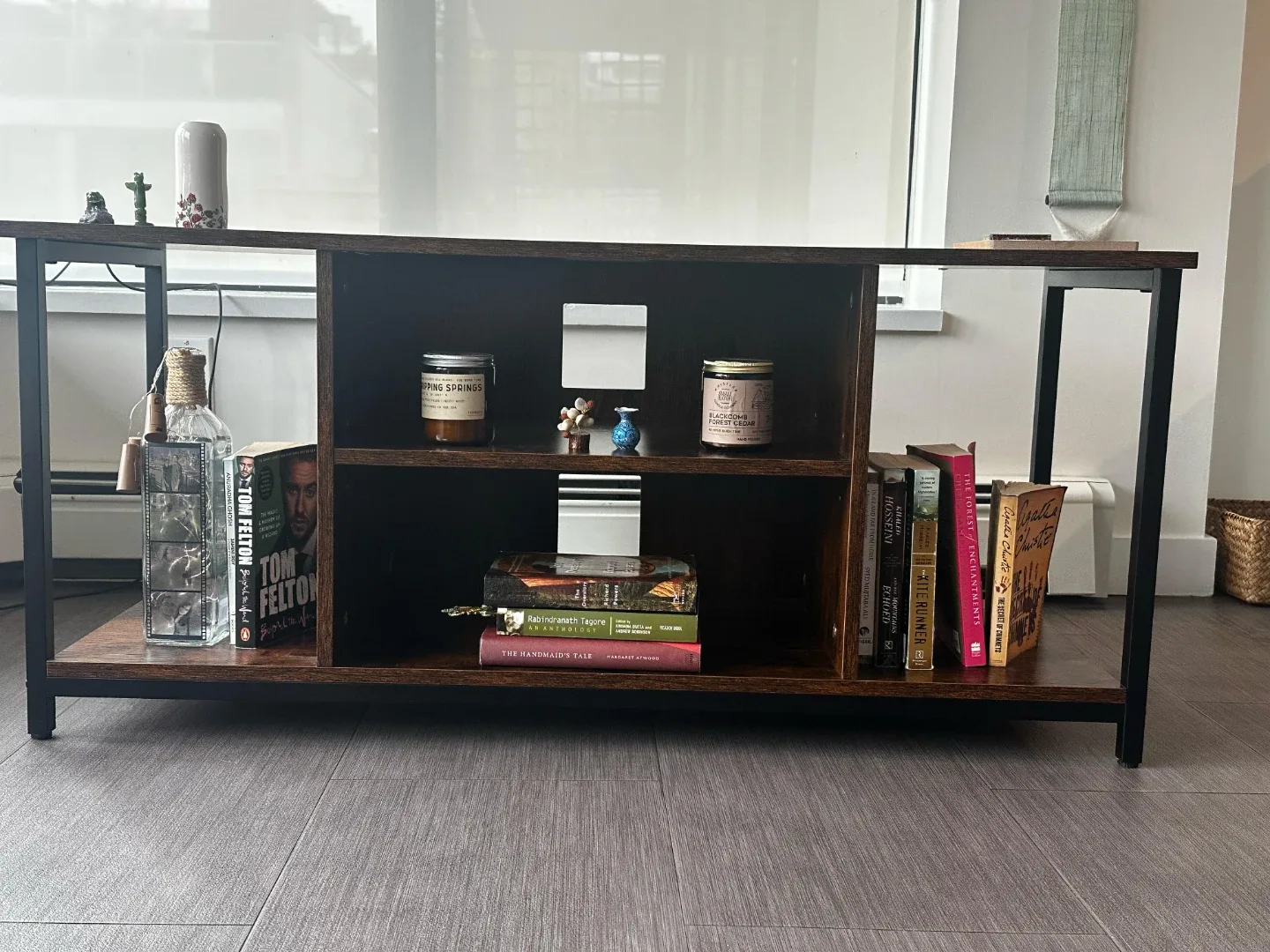 TV Stand for TVs Up to 55 Inches with Open Storage Shelves