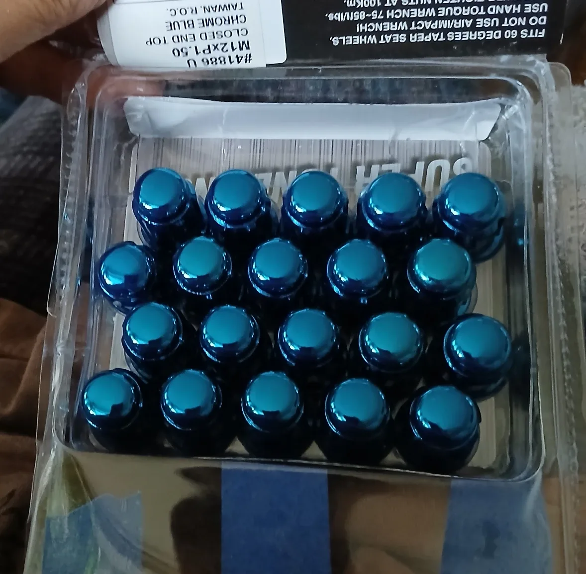 Muteki Super Tuner Lug Nuts - Chrome Blue image indicator(3)