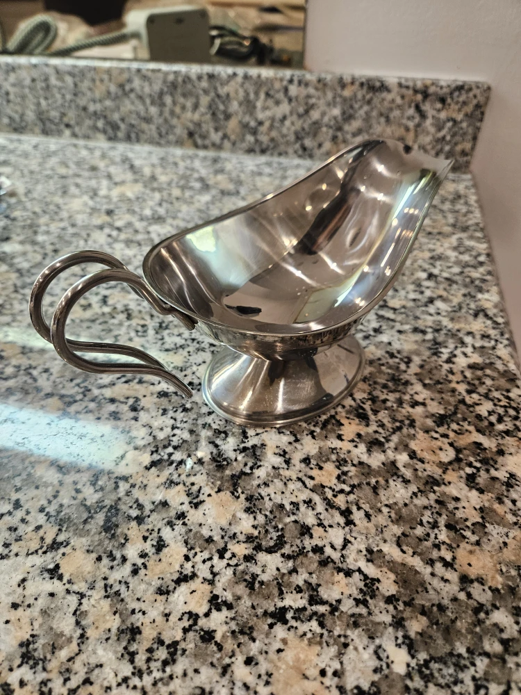 Silver Gravy Boat with Handle - photo 3