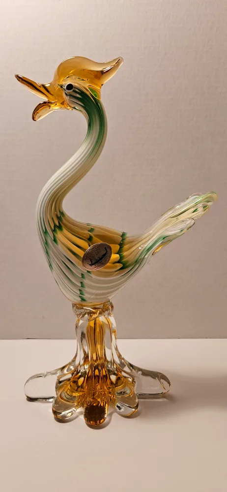 Vintage Murano Art Glass Duck Figurine