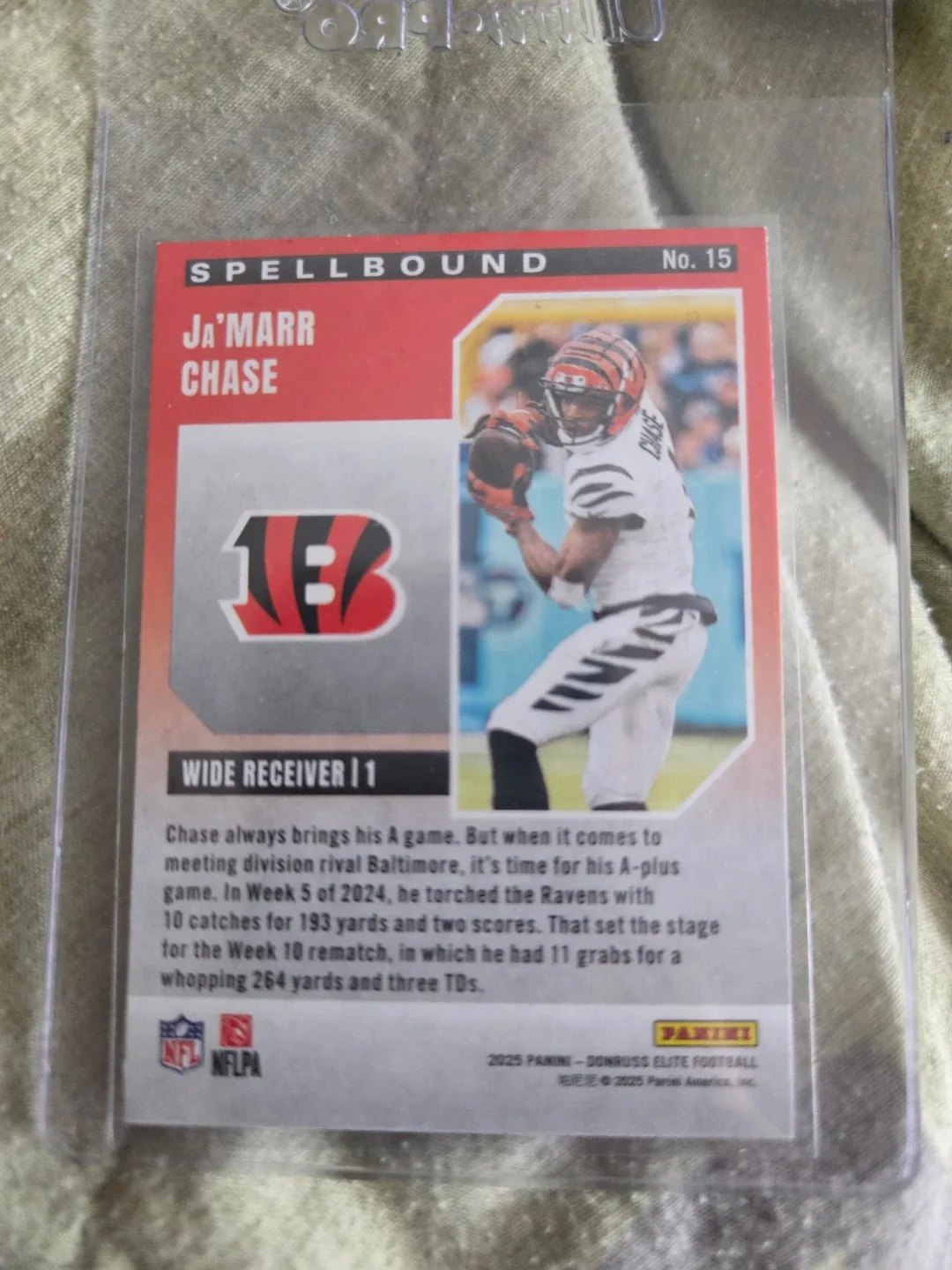 Ja'Marr Chase Spellbound Elite Football Card image indicator(2)