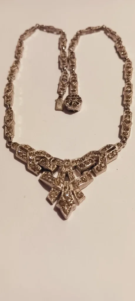 ANTIQUE ART DECO GORGEOUS RHINESTONE NECKLACE image indicator(2)