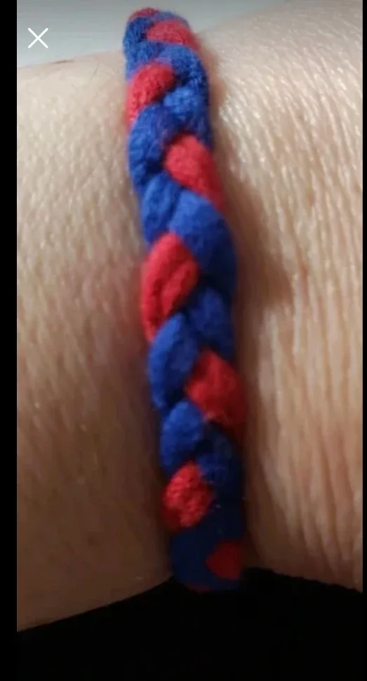 Handmade Braided Bracelet - Red and Blue