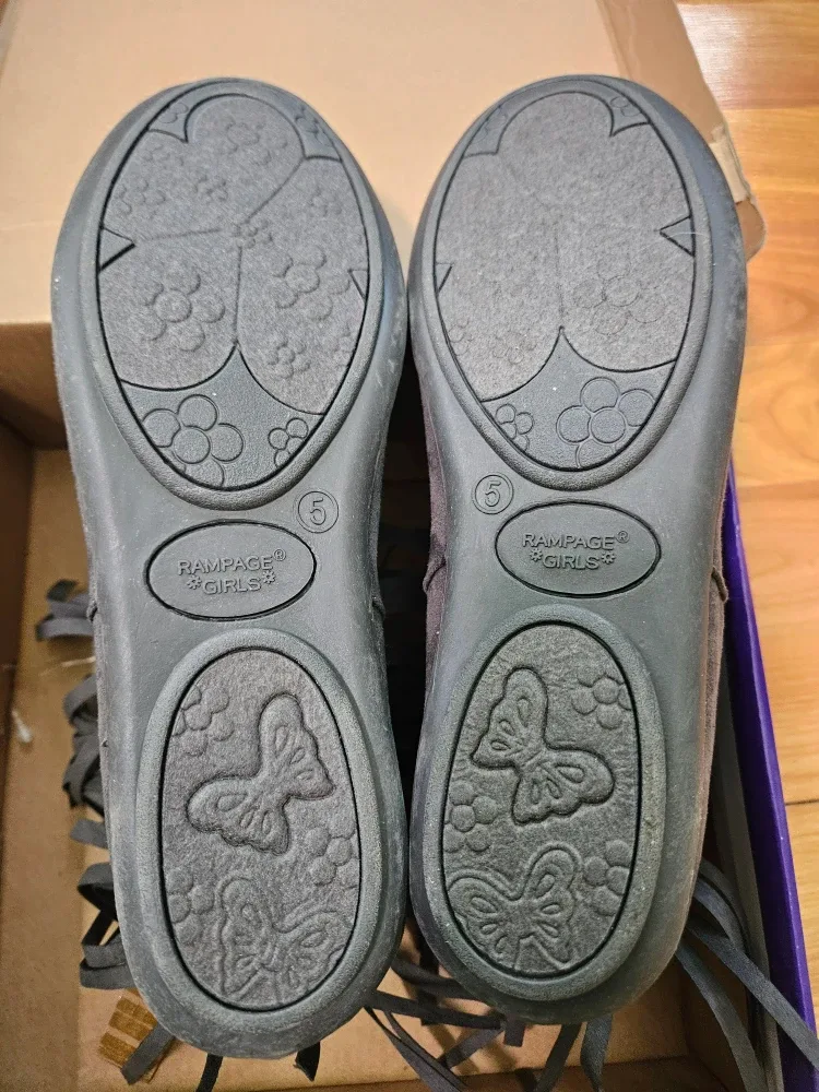 Rampage Girls Grey Fringe Boots - Size 5 image indicator(2)