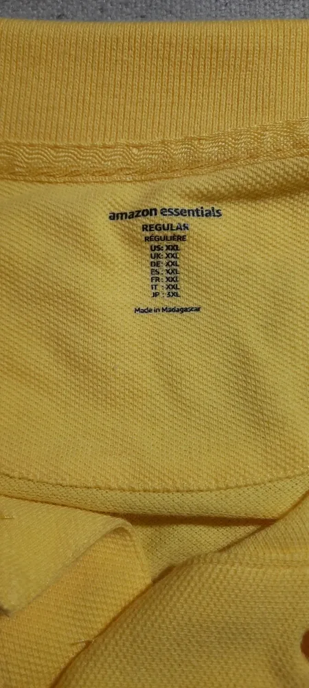 Brand New Amazon Essentials Yellow Polo Shirt - XXL image indicator(4)