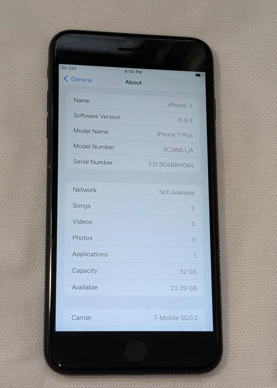 NICE BLACK APPLE iPhone 7 PLUS T-MOBILE  CELL PHONE image indicator(2)