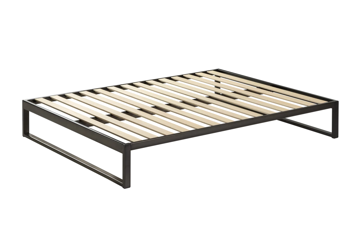 Queen Bed Frame - Metal & Wood Slats