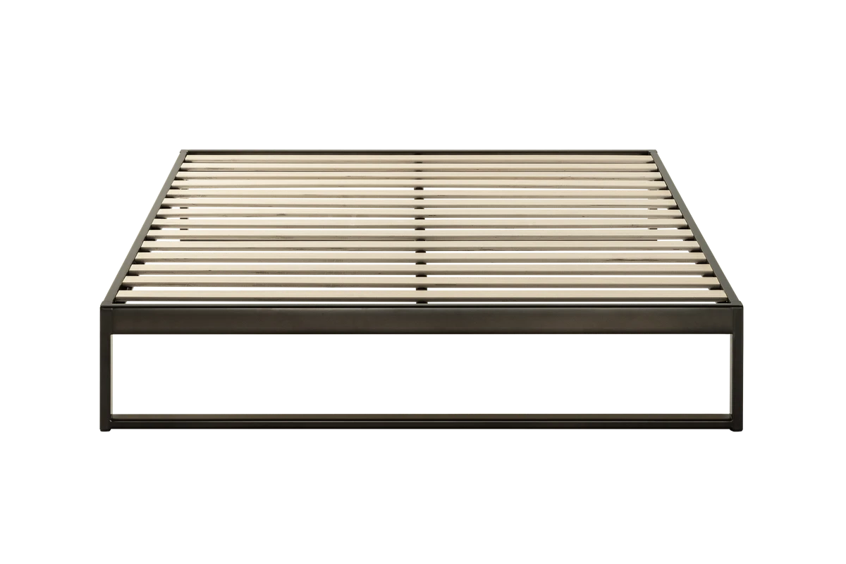 Queen Bed Frame - Metal & Wood Slats - photo 2