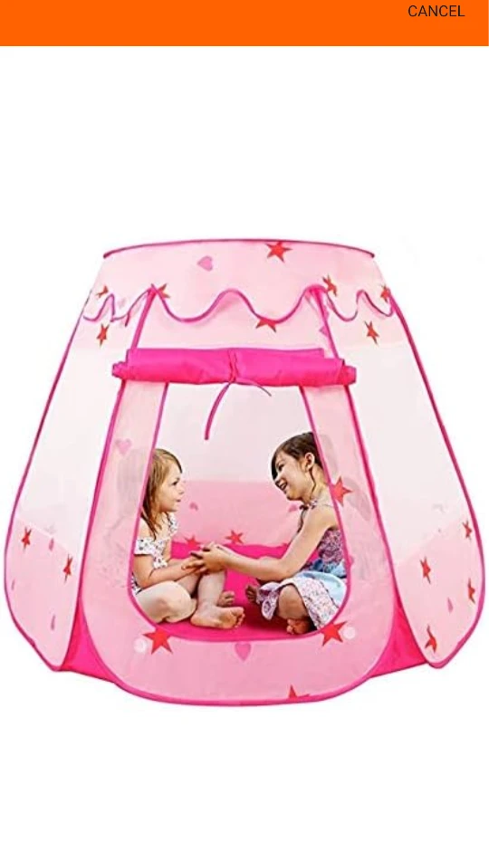 Pink Kids Play Tent with Stars