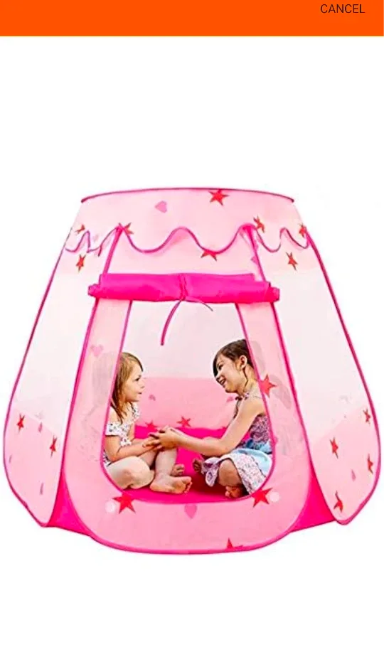 Pink Kids Play Tent with Stars