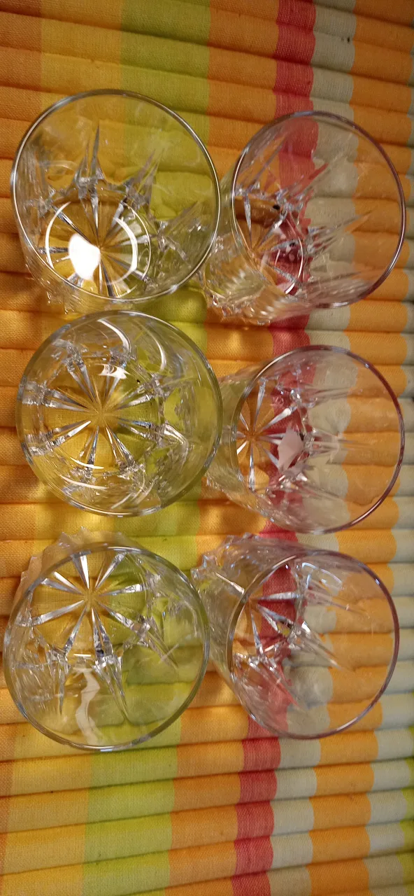 6 retro rock crystal glasses in mint condition image indicator(3)