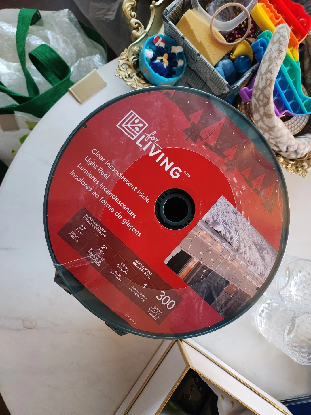 For Living Clear Incandescent Icicle Light Reel - 300 Lights - photo 2