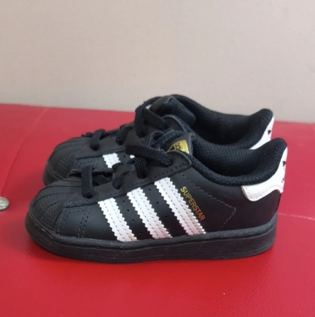 Adidas Superstar Black Toddler Shoes - Size 6K