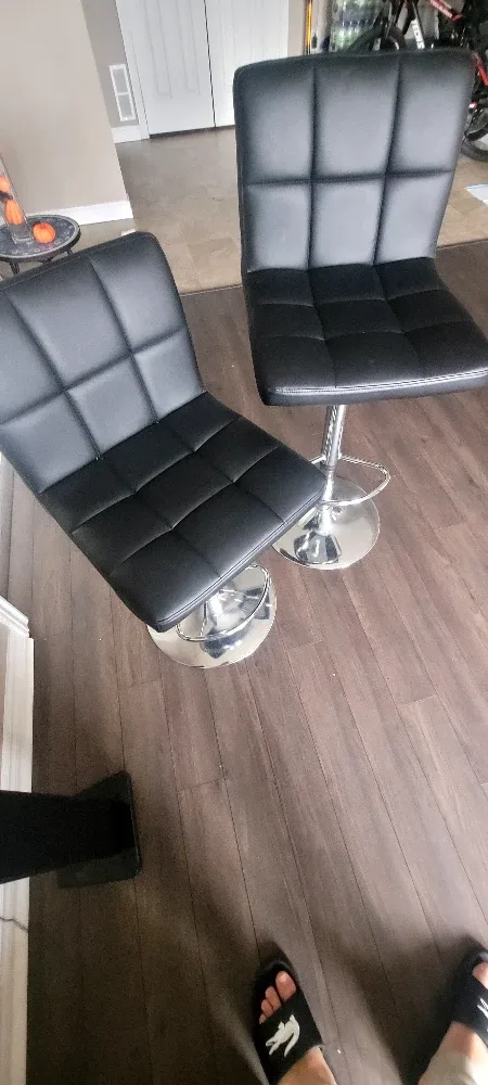 Pair of Black Swivel Bar Stools image indicator(2)
