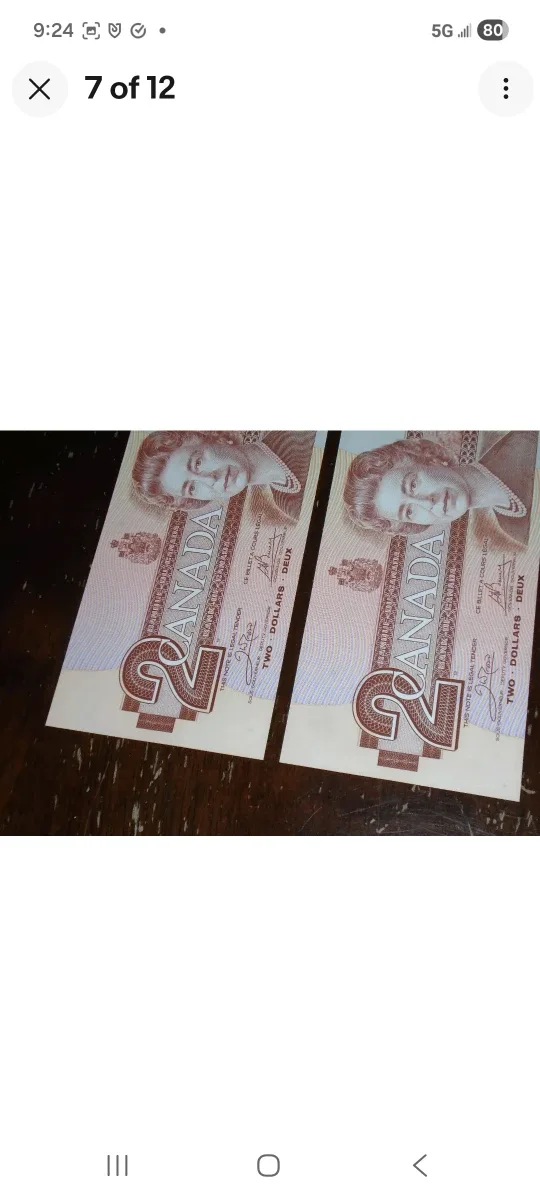 1986 Bank of Canada, Consecutive $2 Bills/AUH/Crow-Bouey + Bonus image indicator(7)