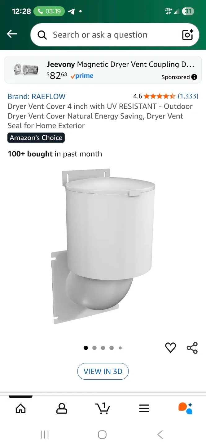 RAEFLOW Dryer Vent Cover - White