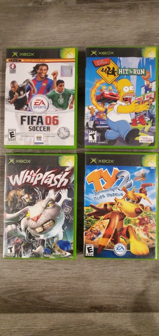 Xbox Games: FIFA 06, Simpsons Hit & Run, Whiplash, TY 2