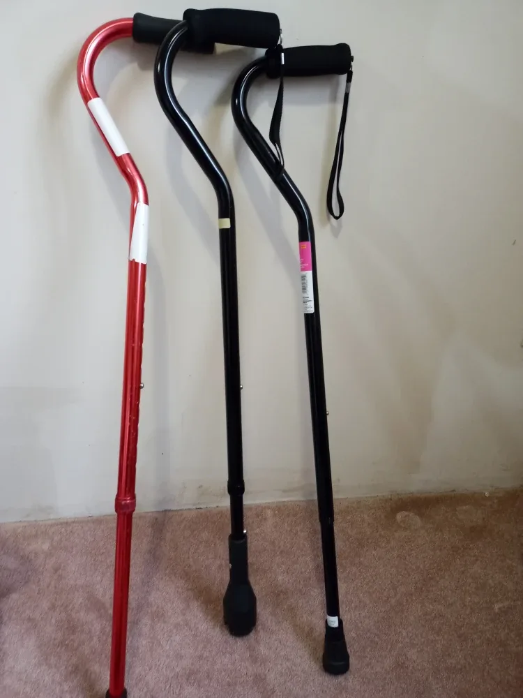 3 Adjustable Offset Handle Walking Canes