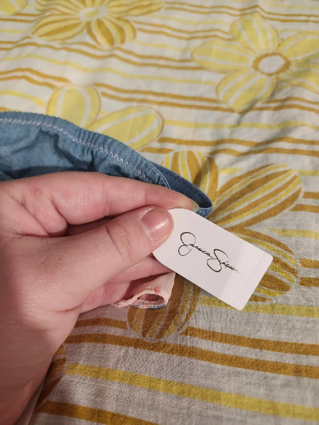 NWT Coquette denim and floral garter belt image indicator(5)