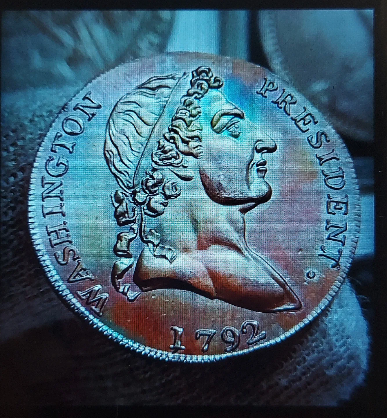 Antique Washington President Cent Coin - 1792 image indicator(2)