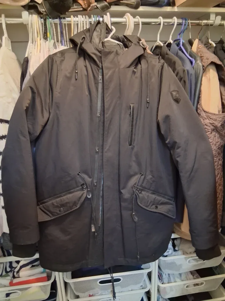 Rudsak black down parka with (removable) fur-trimmed hood image indicator(2)