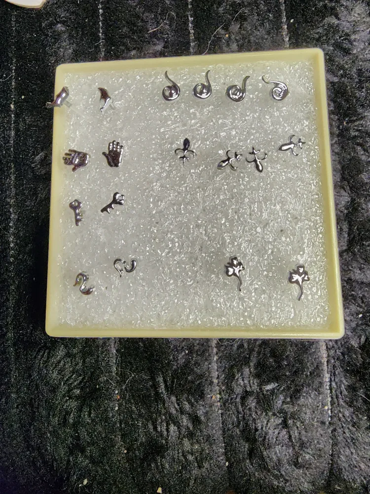 Assorted Stud Earrings - Silver colour acrylic stems