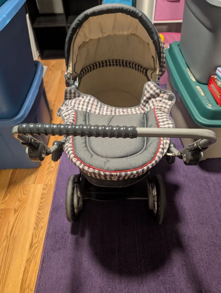 Plaid  Baby doll Stroller image indicator(3)