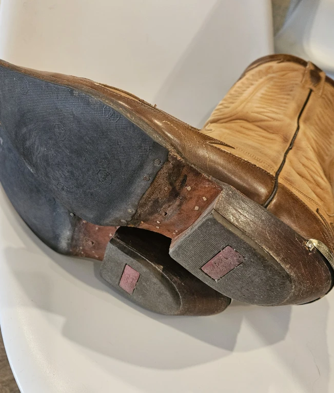 Mens Vintage Cowboy Boots Brown Leather - photo 5