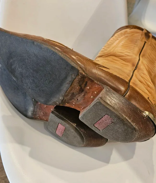 Mens Vintage Cowboy Boots Brown Leather image indicator(5)