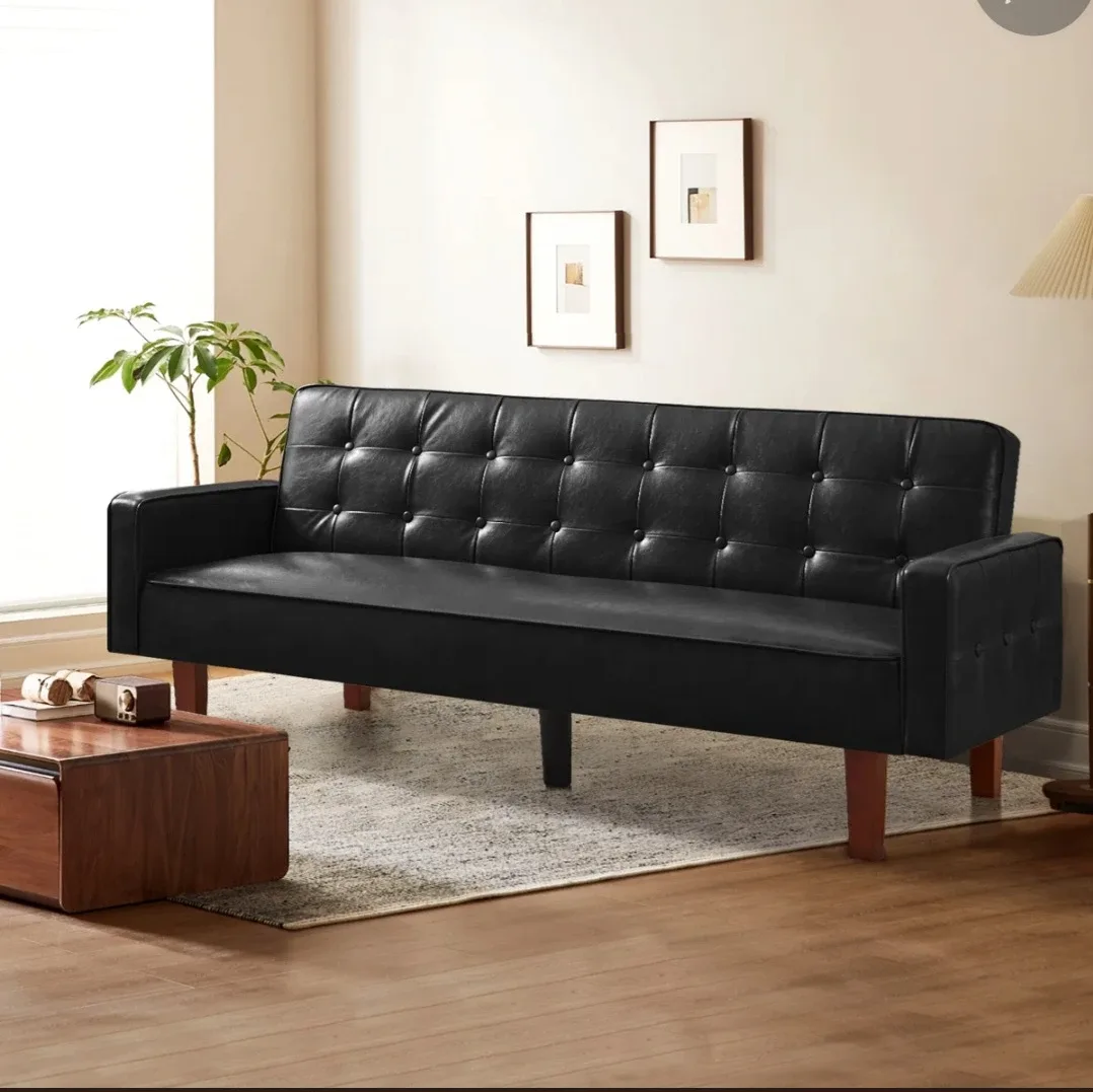 Black Futon Sofa Bed - Like New! image indicator(4)