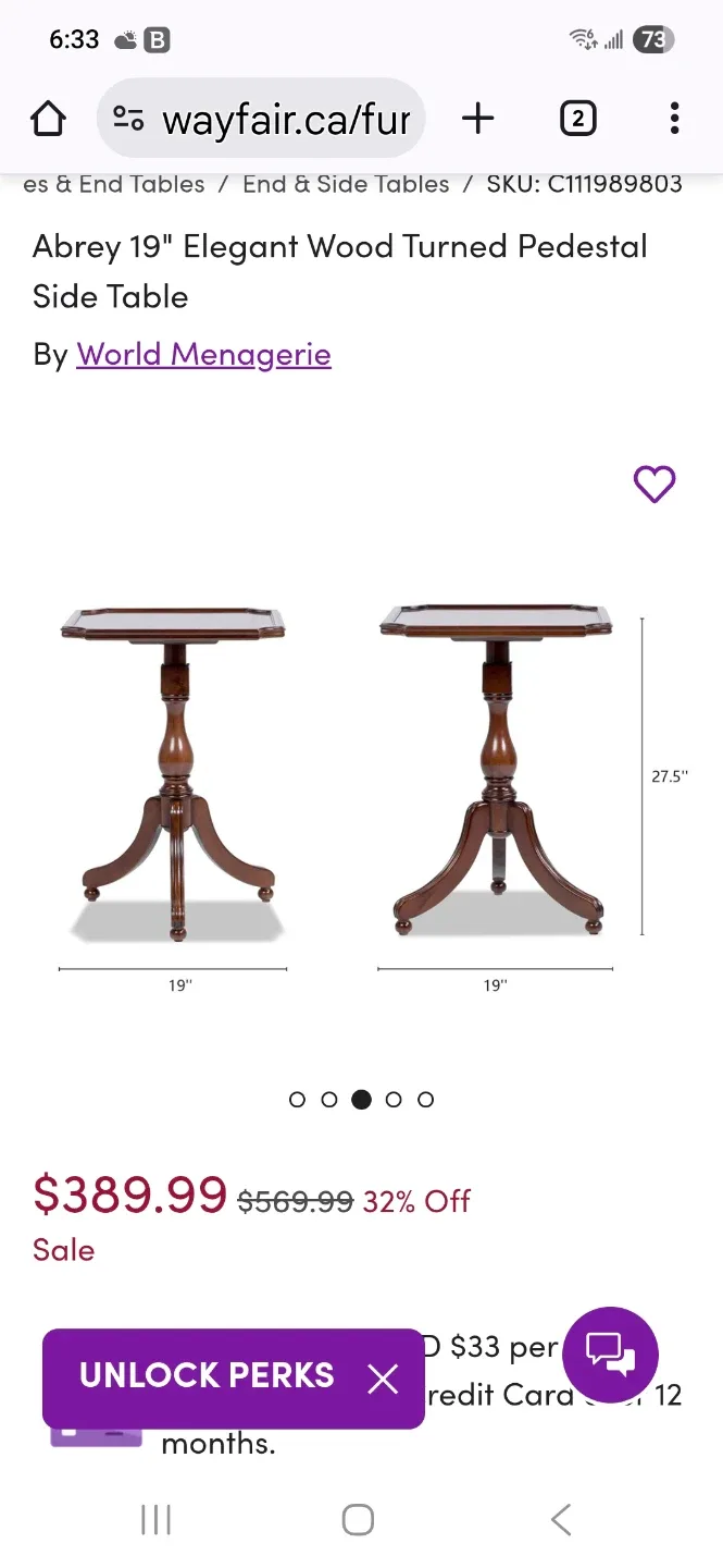 Antique Style Dark Wood Accent Table image indicator(6)