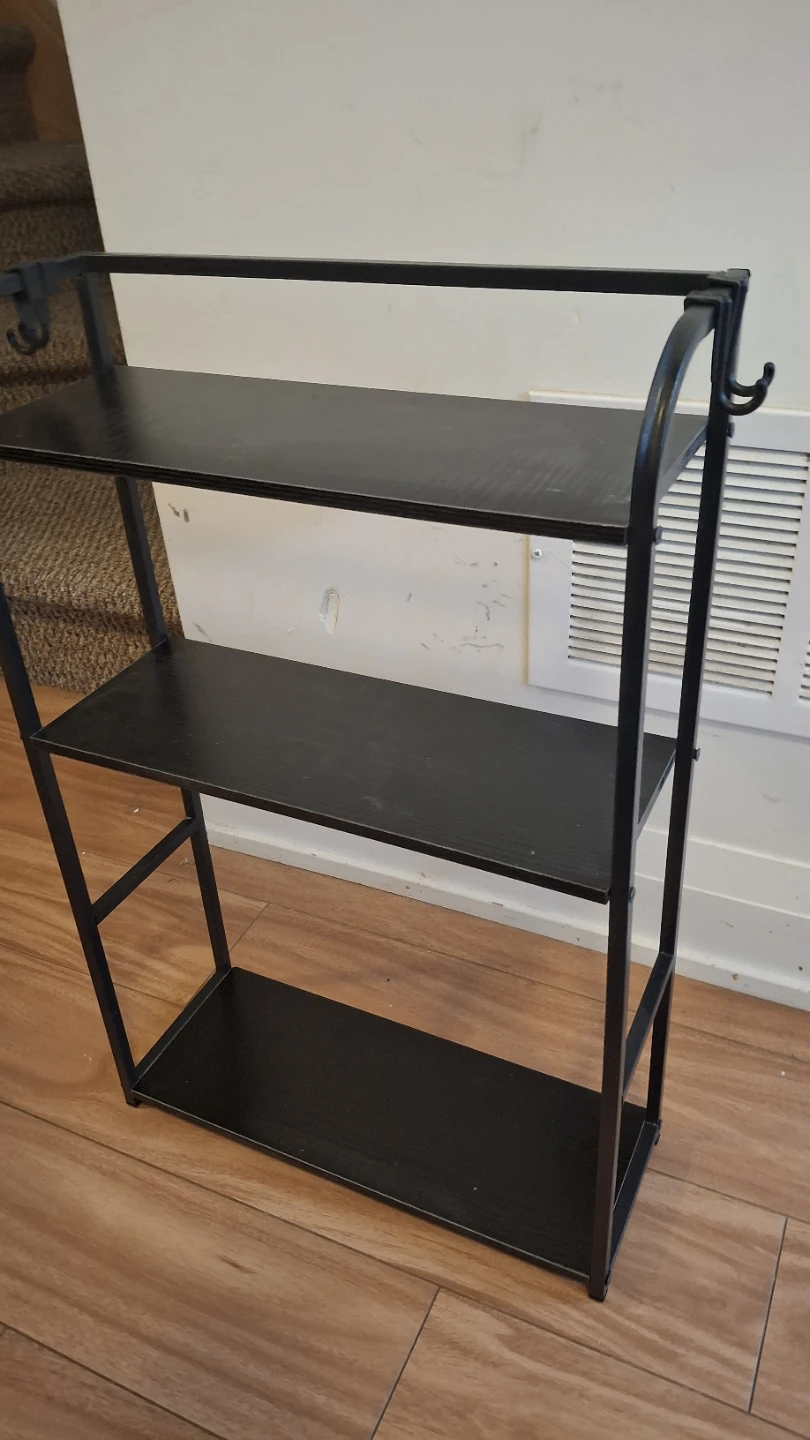 Black 3-Tier Shelf metal and wood