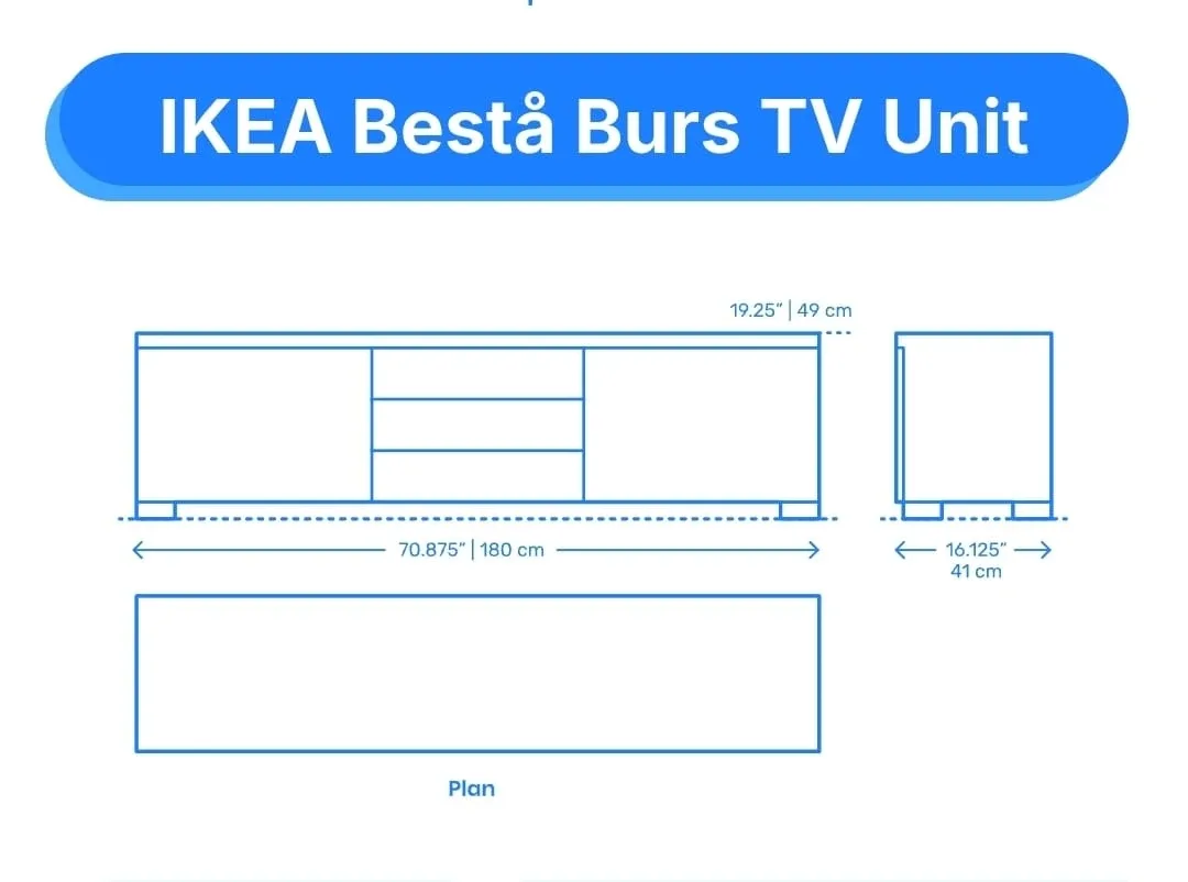 IKEA BESTA BURS White TV Stand/Cabinet image indicator(3)