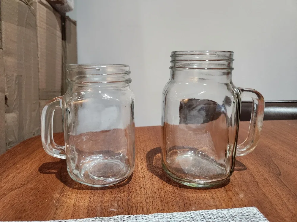 Mason Jar Mugs with Handles - Set of 2