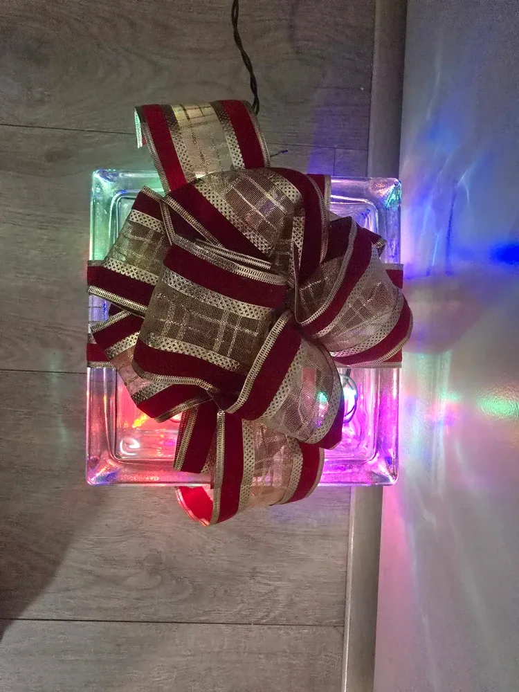 Glass Light-Up Christmas Present Box $15 each. image indicator(6)
