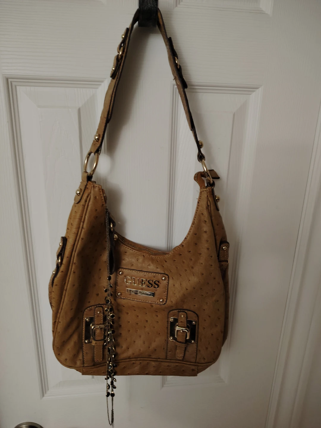 🥕Vintage Guess Ostrich Print Hobo Bag - photo 2