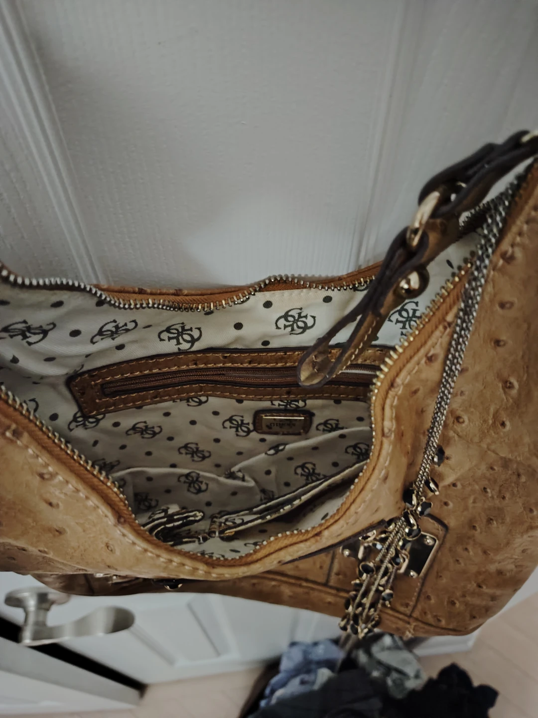 🥕Vintage Guess Ostrich Print Hobo Bag - photo 3