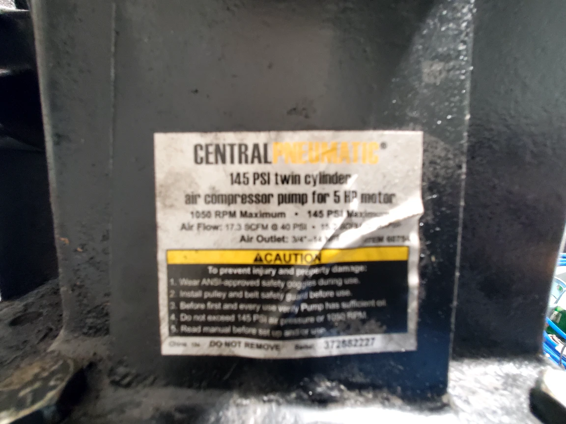Central Pneumatic 80 Gallon Air Compressor - photo 2